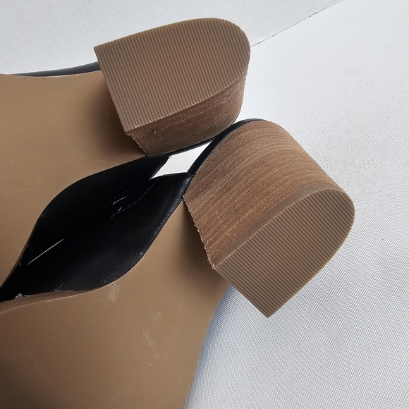 Abound Maya Black Faux Leather Block Heel Mules Pointed Toe Size 6.5M - Picture 8 of 12